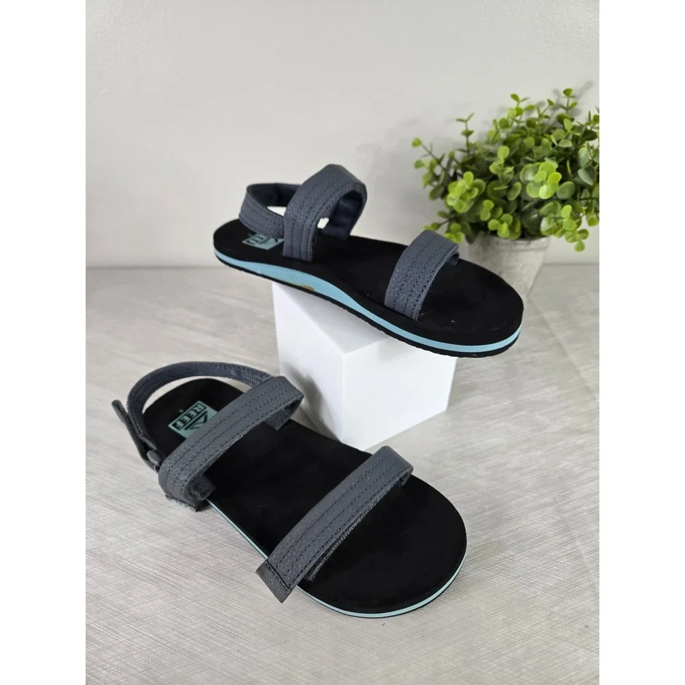 Reef Kids Ahi Convertible Sandals Charcoal Black Blue Size 5 EUR 36 Sporty
